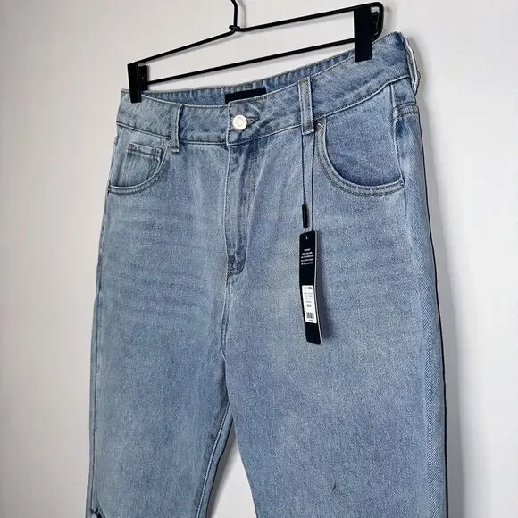 Fashion Nova Women’s Tall Bend The Rules Distressed Jeans Size 9 - Picture 2 of 5